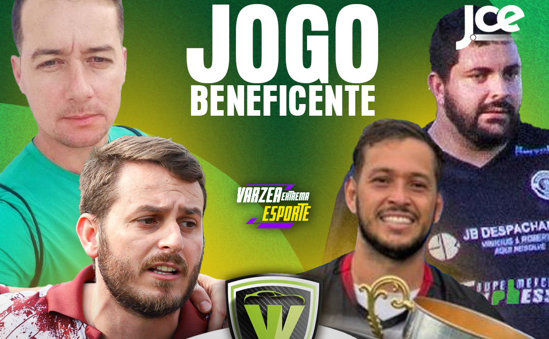 Jogo beneficente no Campo do Parque de Eventos reúne amigos de Maycon e Marcelinho contra colegas de Heron e Wilton, em apoio às crianças carentes do Recanto São Francisco